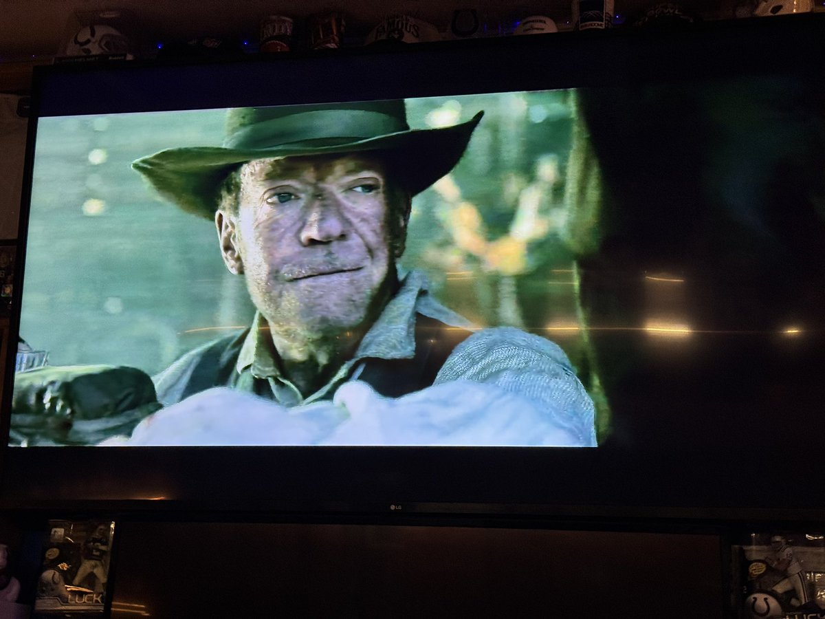 RickStevens63's tweet photo. Me & #TheBossOfMe are down in the ColtsCave watching American Primevil on @Netflix when this guy pops up on the screen! Well hello there Boss Man! @JimIrsay https://t.co/7iLSFCbc1H