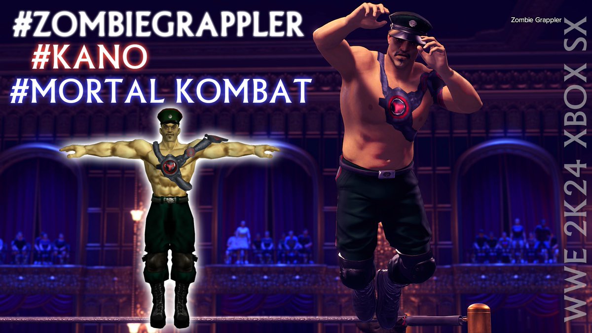 Created #HSUHAO from #MortalKombat in #WWE2K24 Search Tags #MortalKombat #Kano #ZombieGrappler