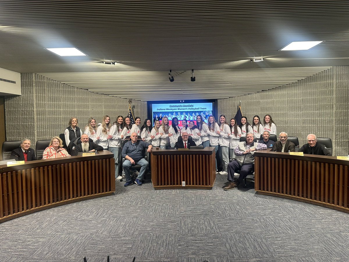 🔦 City Spotlight 🔦

<a href="/IWUVBall/">Indiana Wesleyan Volleyball</a> got to share their National Championship story at tonight’s City Council meeting as part of the <a href="/CityofMarionIN/">City of Marion</a> Community Spotlight.

Thank you to Mayor Morrell and the Marion City Council for taking time to recognize them!

#BothAnd
