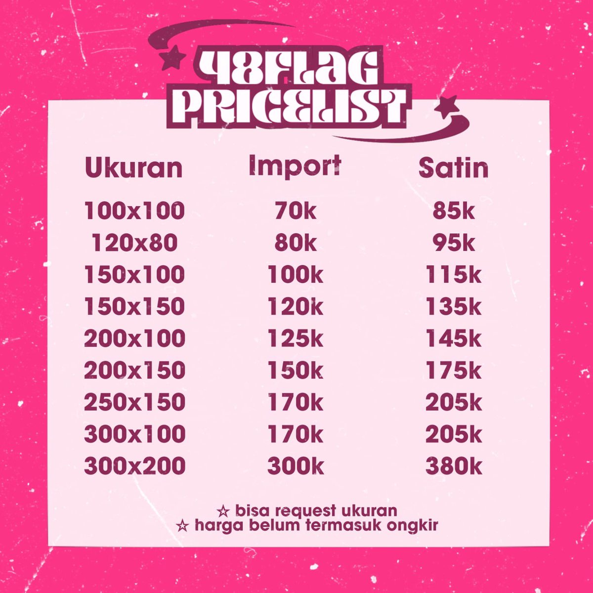 48flag's tweet image. new pricelist 2025💗