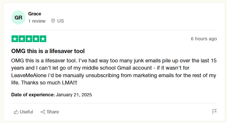 Waking up with a new reason to keep pushing hard on cleaning up the World's inboxes.

Who else can related having a 15 or 20 years old <a href="/gmail/">Gmail</a> inbox filled with 100,000 unread newsletters?

Thank you Grace. You're not alone