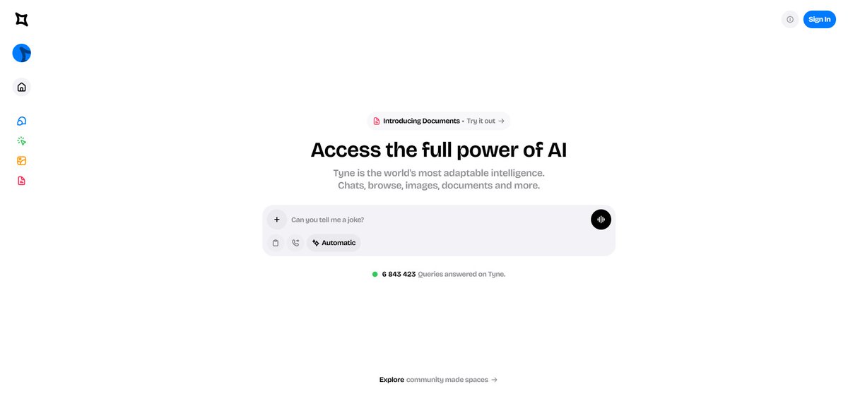 TyneAI's tweet image. Release notes:
• New - AI powered Word & Sheet documents
• New - "AI Edits" for Word & Sheet documents
• New - Membership 9.95$/M + unlimited limits
• Security Enhancements - Improved encryption
• Desktop & Mobile UI Optimizations - Overall rework
• AI Optimizations - Base…