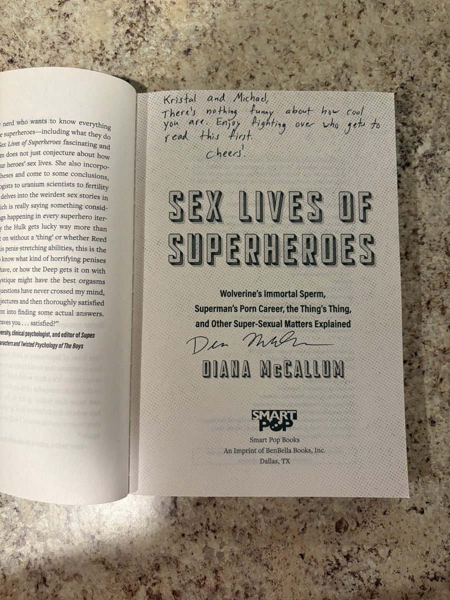 It’s here! Thank you <a href="/WordsOfDiana/">Diana McCallum 🖤🩶🤍💜</a> for getting this out to me. We’ve been listening to <a href="/FromSuperheroes/">From Superheroes</a> podcast since 2016 and couldn’t wait to get this book in my hands. Thanks for 9 years of helping me get through my commute with a smile.