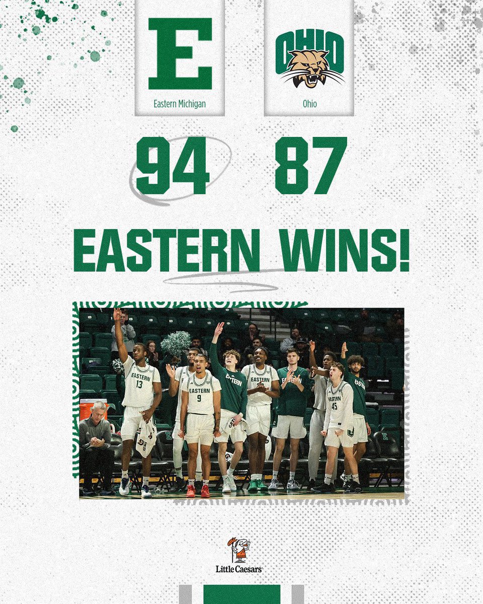 𝗦𝗧𝗔𝗧𝗘𝗠𝗘𝗡𝗧 𝗪𝗜𝗡‼️‼️

Eastern knocks off the MAC preseason favorites!

#EMUEagles | #DOMORE