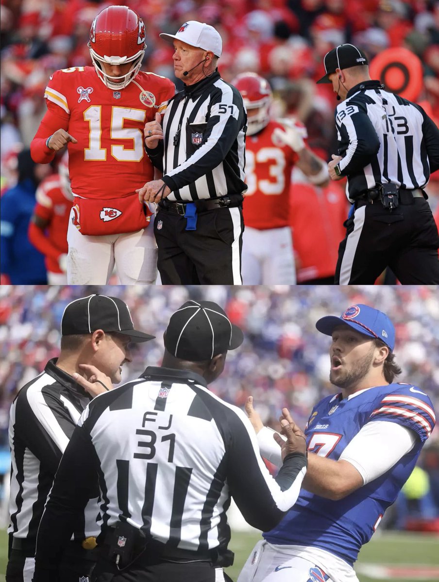 MLFootball (@_mlfootball) on Twitter photo JOSH ALLEN GETS MORE CALLS THAN PATRICK MAHOMES.
Allen: 101 roughing/unnecessary roughness called in his favor
Mahomes: only 71
Clete Blakeman, leads the league in these calls, is officiating the AFC Championship.
THE #NFL REFS FAVOR JOSH ALLEN.
π€―π€―π€―
(Via <a href="/nflrefstats1/">nflrefstats</a>) JOSH ALLEN GETS MORE CALLS THAN PATRICK MAHOMES.
Allen: 101 roughing/unnecessary roughness called in his favor
Mahomes: only 71
Clete Blakeman, leads the league in these calls, is officiating the AFC Championship.
THE #NFL REFS FAVOR JOSH ALLEN.
π€―π€―π€―
(Via <a href="/nflrefstats1/">nflrefstats</a>)