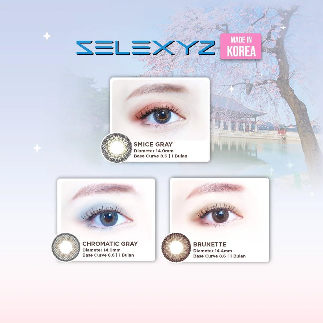Tampil elegan dengan softlens keluaran Selexyz yang nyaman di mata. Pilihan warnanya juga dapat Anda sesuaikan dengan aktifitas harianmu.

Selain terasa nyaman dipakai, softlens Selexyz ini juga dilengkapi dengan proteksi UV A dan UV B untuk melindungi mata Anda dari radiasi