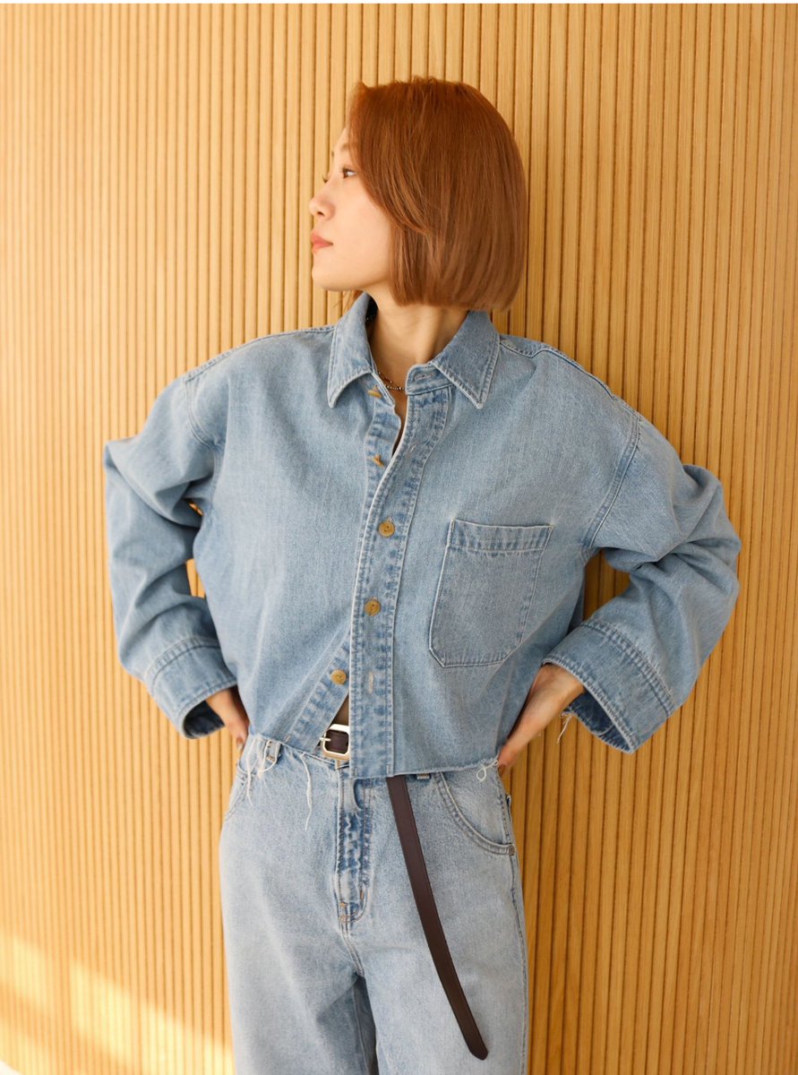 NEW ARRIVAL ] #カットオフショートデニムシャツ ¥13,200 IVY/BLU/IDG