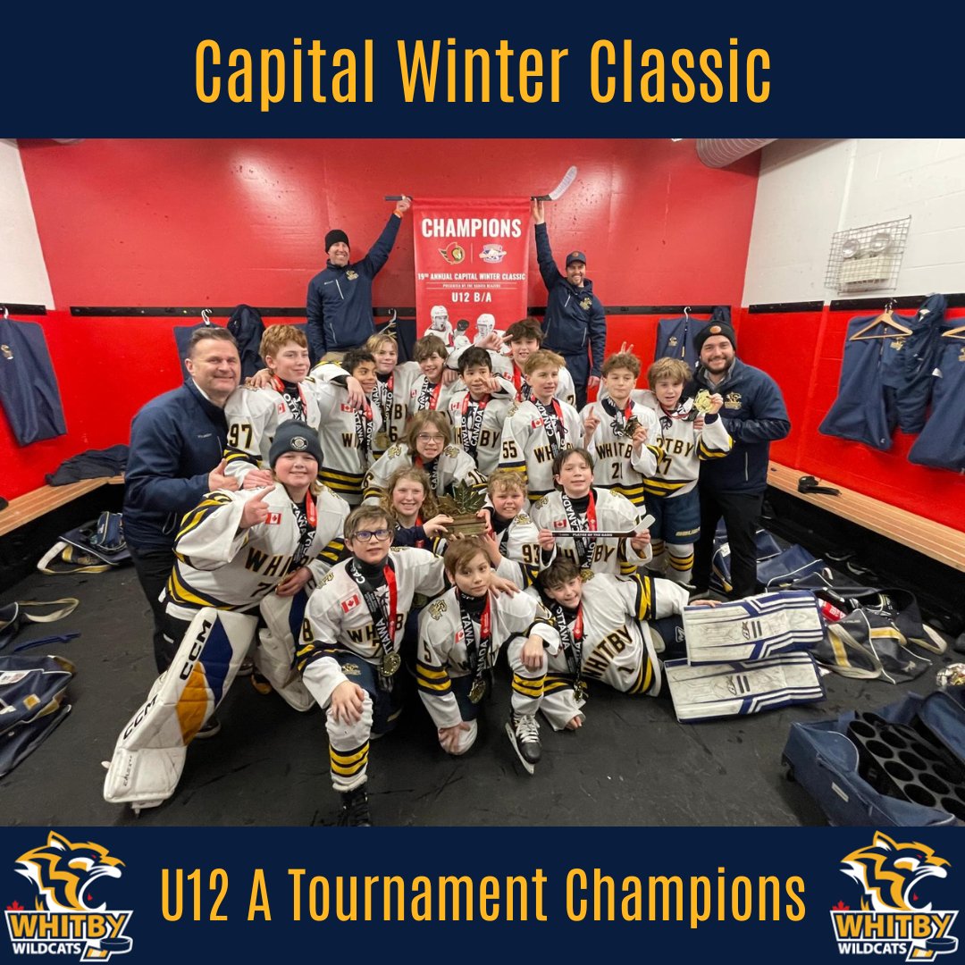 WhitbyHockey's tweet photo. Congratulations to our U12 A White team, who won the Capital Winter Classic Tournament this past weekend! πWell done to everyone involved. #WMHA https://t.co/p8U08cuN0m