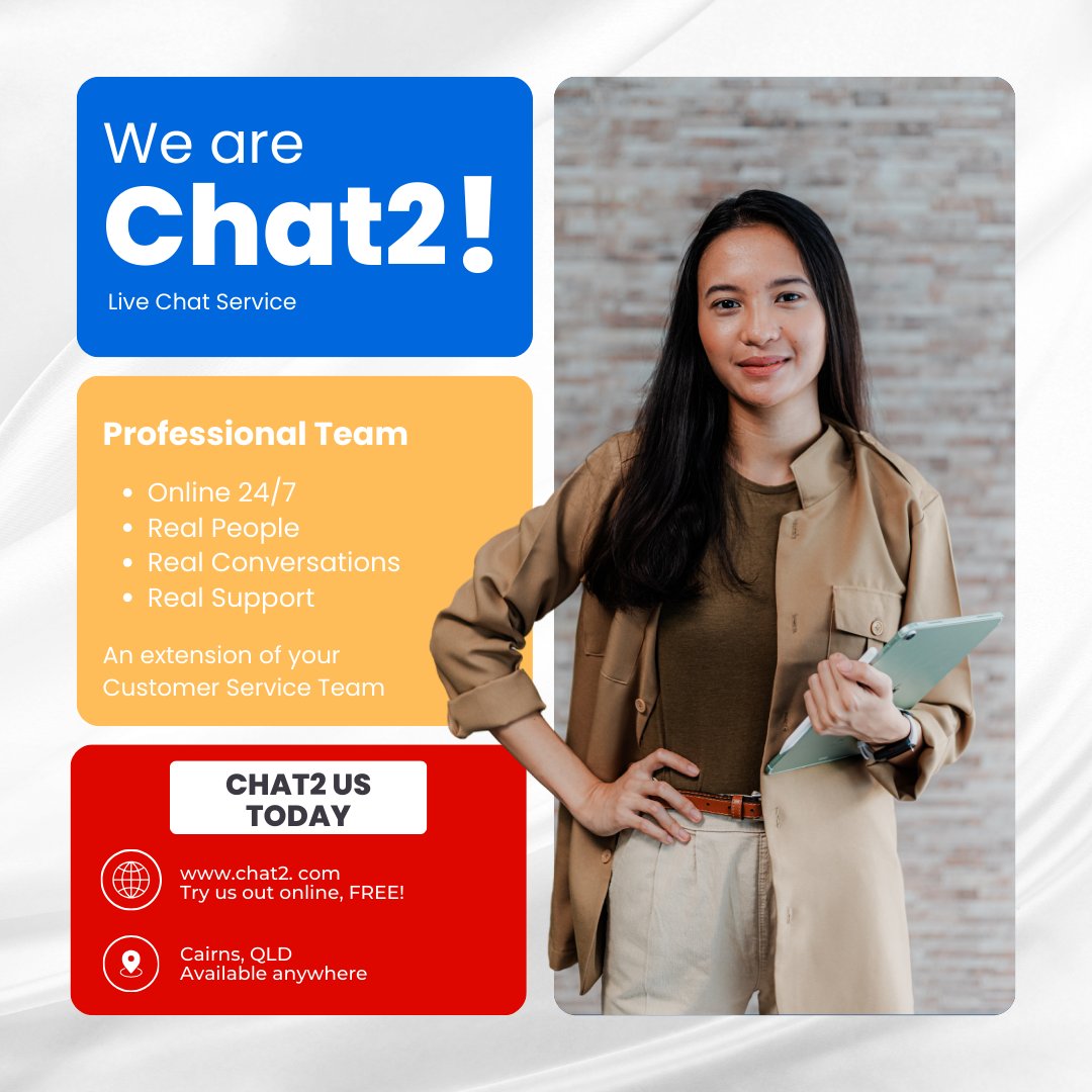 wwwchat2com's tweet photo. Who is Chat2?.. 💬

Chat2 is a Live Chat software that connects your online visitors with REAL people! 🙋 Not BOTS! 🤖. This ensures your visitors are receiving real support online. 👈

#Chat2 #RealPeople #LiveChat https://t.co/hFmPdJvOYP