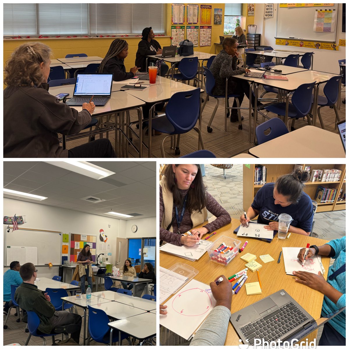 WillowSpringHS's tweet photo. Shoutout to the teachers who show up for professional development by their peers on an unprotected workday. They choose to level up, even when they donโt have to. #popupPD #TeacherDedication #UnstoppableEducators #NotAllHeroesWearCapes https://t.co/ZOkg8X8pqt