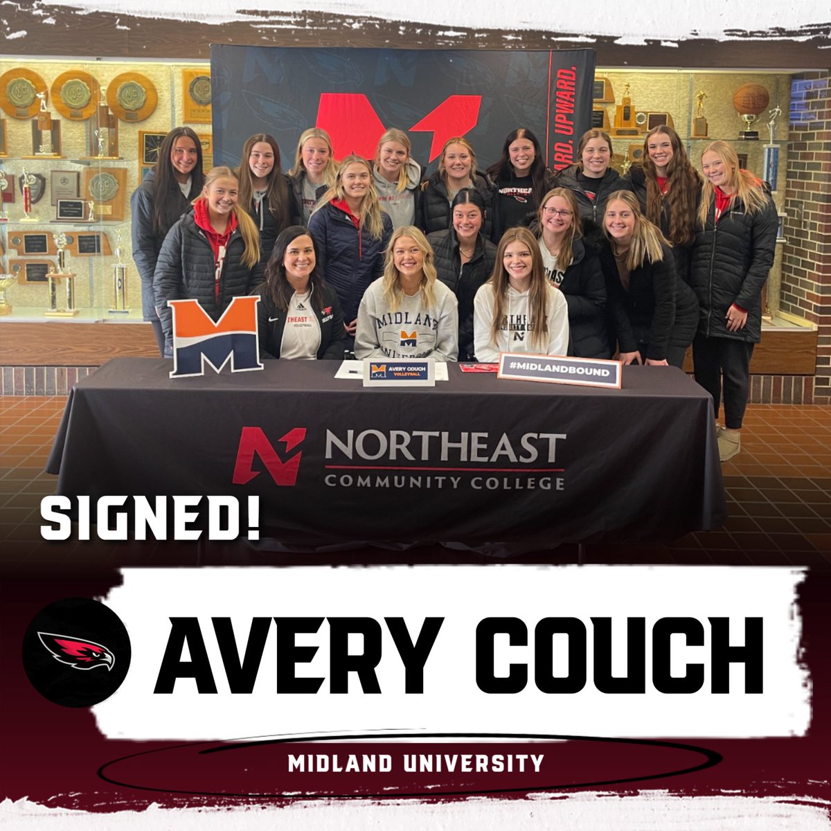 𝐂𝐎𝐍𝐆𝐑𝐀𝐓𝐒 to Northeast Volleyball student-athlete Avery Couch on signing with Midland University in Fremont, Nebraska! 🎉

#ClawsDown | 🔴⚫️⚪️🏐