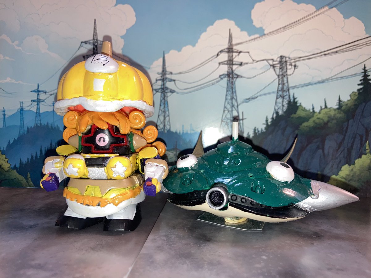 MusashingmanSub's tweet image. 召し豚のカイをドムで再現してみた
(にせカイじゃ〜)
#ガンダム #ガンプラ #sdガンダム #BB戦士  #gジェネ #ドム 
#にゃんこ大戦争 #ギャラクシーギャルズ #召し豚のカイ #ガンプラは自由 #ガンプラ改造 #黒い三連星 #電脳学園ギャラクシーギャルズ  #ビグザム #エポキシパテ