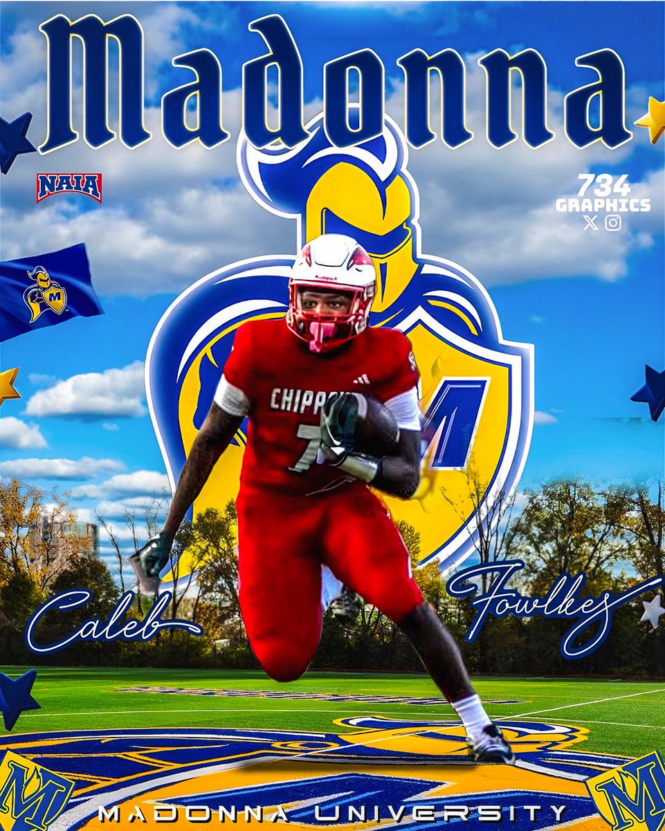 CalebFowlkes__'s tweet photo. After a great conversation with @CoachMcCoyJr  and a great visit, I am blessed to say that I am committed to Madonna University 💙💛@BrettGuminsky #GoCrusaders #AGTG https://t.co/2tLD7cQL0i