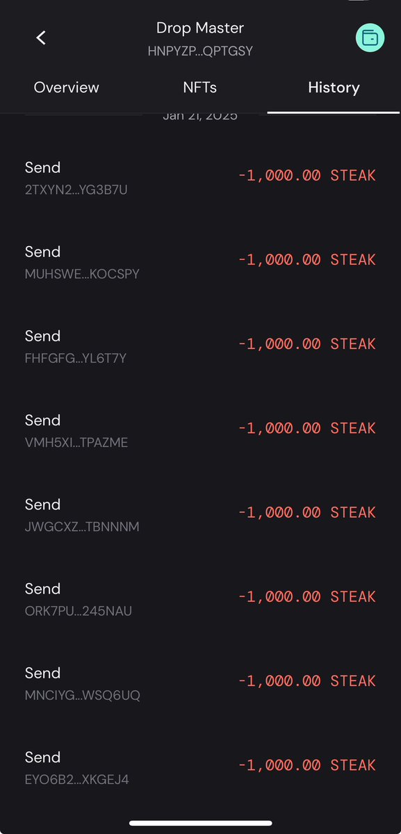 Drop_Token_'s tweet image. 31 DropToken segment holders just received 1,000 $STEAK each!