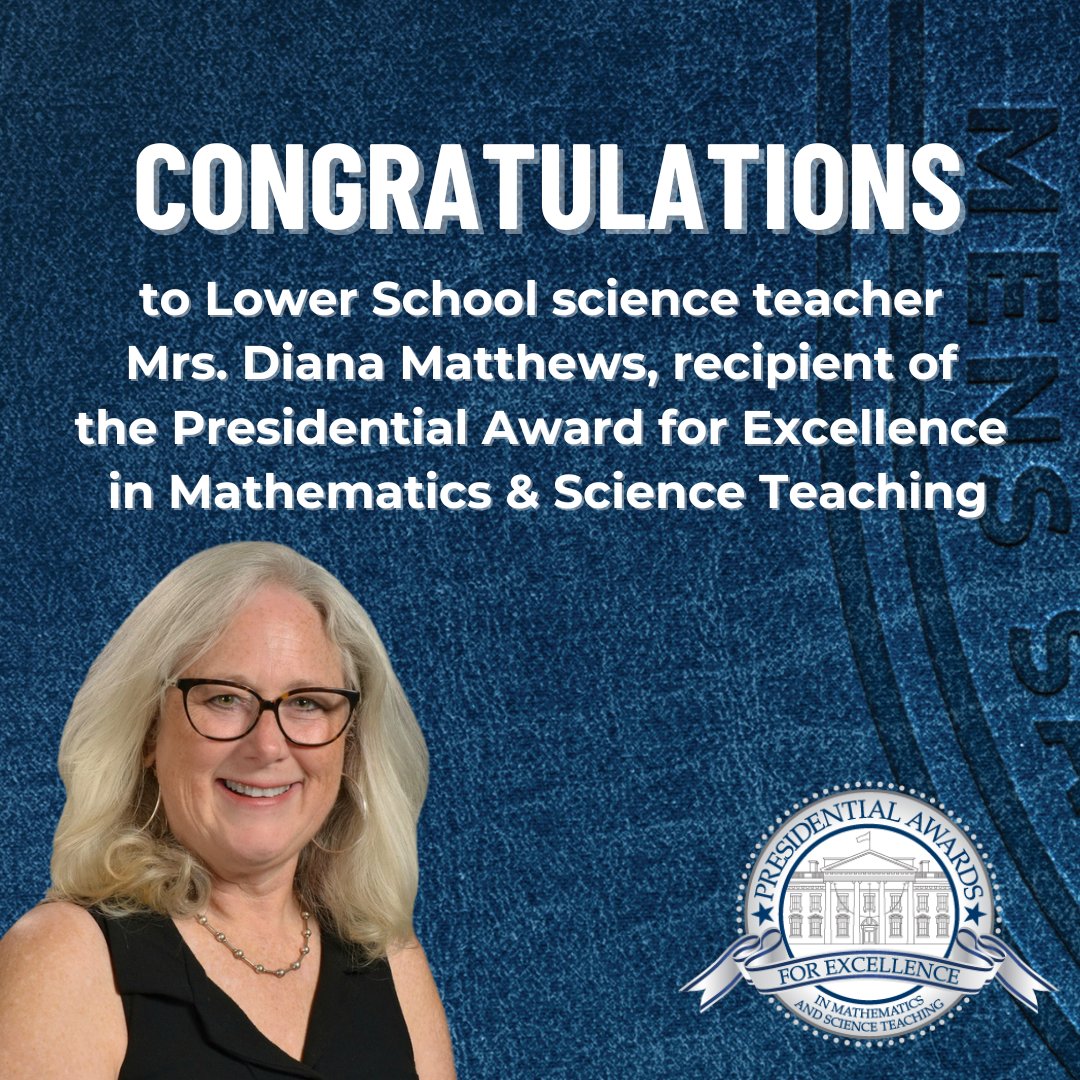 DCDSchool's tweet photo. We are thrilled to announce that Mrs. Matthews, a Lower School science teacher, is among 300 educators honored by the White House, receiving the Presidential Award for Excellence in Mathematics and Science Teaching. We are so proud of you, Mrs. Matthews! Congrats! #DCDSFaculty https://t.co/wORKPrHLIg