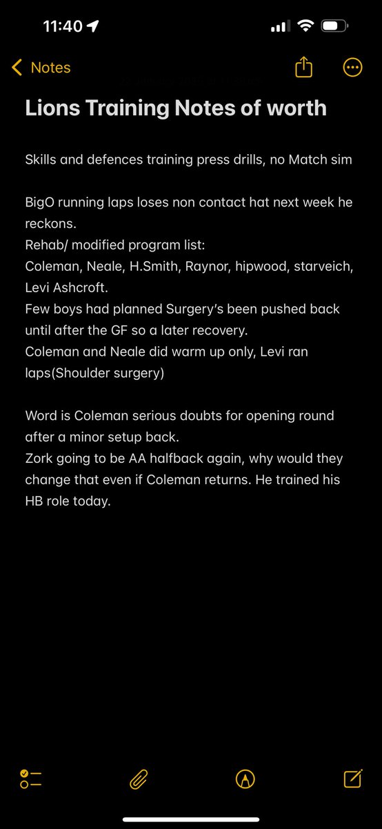 BananaFrittz's tweet photo. Lions 🦁 training notes from this morning

Coleman likey to miss Rd 0. If he gets up I would expect him to be managed a bit in game. Zorko isn’t going anywhere and will be main Distributor across Hb again. 
#AFLFantasy https://t.co/BE3U9OBSbz