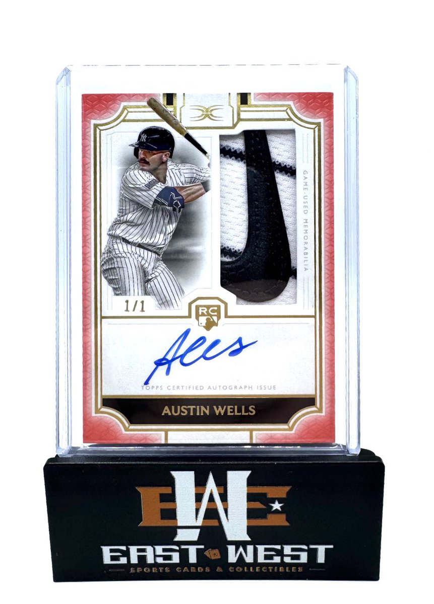 EastWestBreaks's tweet image. Austin Wells 1/1 @Topps Definitive 
#topps #toppsdefinitive #yankees