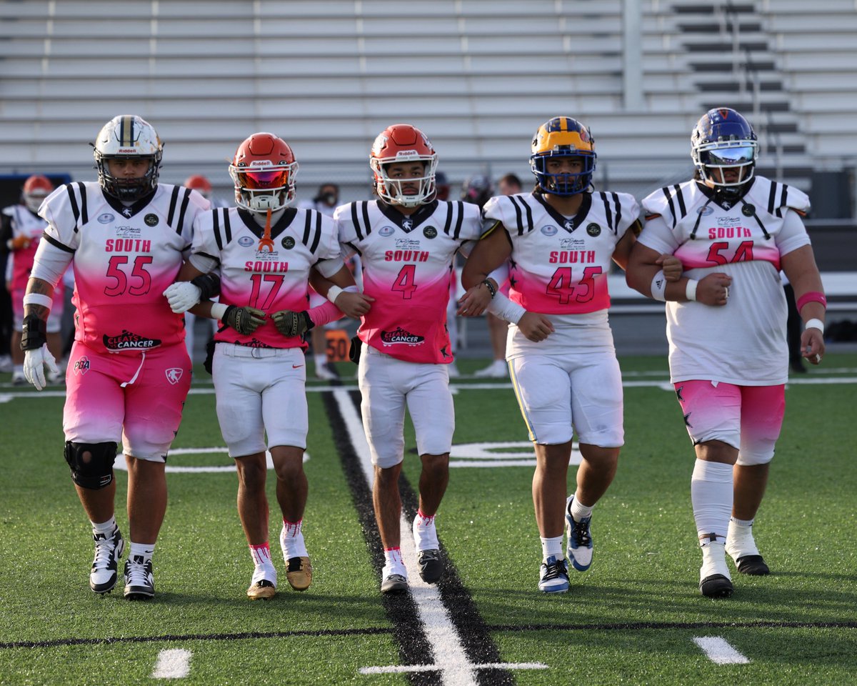 CLEATS V CANCER H.S. FOOTBALL ALL-STAR GAME (@cleatsv) on Twitter photo 3 PM 2025 All-Star Game Captains!
North: <a href="/AndiCosme/">Andi Cosme</a> <a href="/KeaganHoward80/">Keagan Howard</a> <a href="/KoltonMatson/">Kolton Matson</a> <a href="/Jaysamuelscott/">Jay Scott</a>
South: <a href="/TaeronC55/">Taeron Clay</a> <a href="/leapaisentoa/">Sentoa Leapai</a> <a href="/WillieNashIV/">WillieNash4</a> La'ua "Kingston" Maka <a href="/w_ahomana/">Will Ahomana</a>
Photos by: <a href="/KeithBakerLXVI/">Keith Baker</a>
<a href="/CoachMaccKamiak/">Ivan Mclennan (McLeannan)</a> <a href="/Coach_Hunt24/">OG-Tac-City</a> @lakescoachmills <a href="/coachIzFw/">Coach Iz FW</a> 3 PM 2025 All-Star Game Captains!
North: <a href="/AndiCosme/">Andi Cosme</a> <a href="/KeaganHoward80/">Keagan Howard</a> <a href="/KoltonMatson/">Kolton Matson</a> <a href="/Jaysamuelscott/">Jay Scott</a>
South: <a href="/TaeronC55/">Taeron Clay</a> <a href="/leapaisentoa/">Sentoa Leapai</a> <a href="/WillieNashIV/">WillieNash4</a> La'ua "Kingston" Maka <a href="/w_ahomana/">Will Ahomana</a>
Photos by: <a href="/KeithBakerLXVI/">Keith Baker</a>
<a href="/CoachMaccKamiak/">Ivan Mclennan (McLeannan)</a> <a href="/Coach_Hunt24/">OG-Tac-City</a> @lakescoachmills <a href="/coachIzFw/">Coach Iz FW</a>