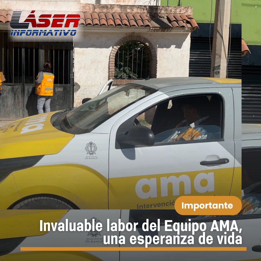 #LaserInformativo

#Importante|| Invaluable la labor del #EquipoAMA, a cargo de <a href="/anaterant/">Ana Terán Torrecillas</a>, del Instituto Municipal para el Desarrollo Humano y Valores Durango <a href="/INDEHVAL/">Instituto de Desarrollo Humano</a> que dirige <a href="/GiovanniRosso/">Giovanni Rosso</a> , quienes gracias a su pronta y efectiva reacción, colaboraron en la atención de una
