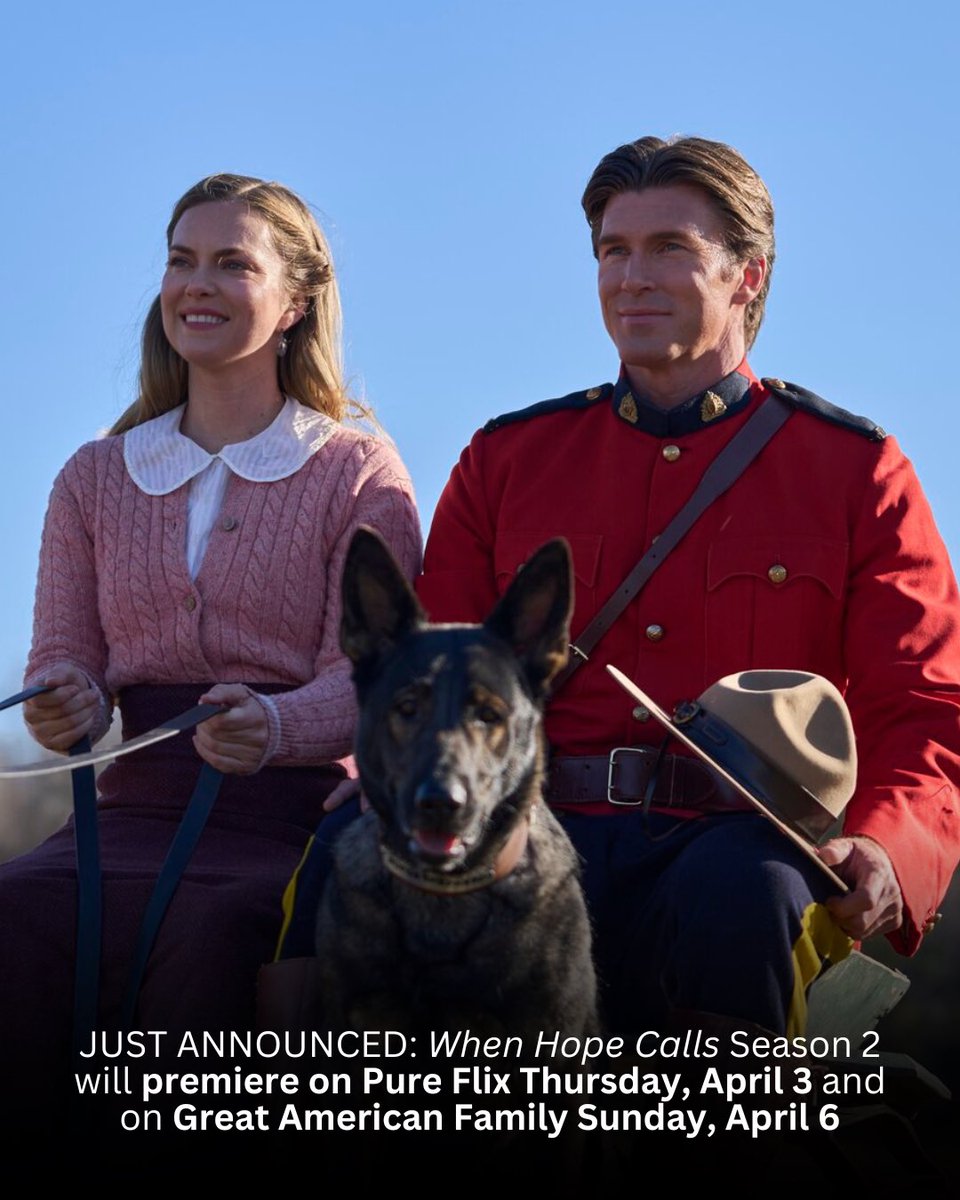 Great American Family (@gafamilytv) on Twitter photo 🚨Just announced on our Facebook Live! When Hope Calls Season 2 premieres on <a href="/PureFlix/">Pure Flix</a> on Thursday, April 3 and on Great American Family Sunday, April 6 😍 <a href="/cindy_busby/">Cindy Busby</a> <a href="/itsNickBateman/">Nick Bateman</a> <a href="/Jesse_Hutch/">Jesse Hutch</a> <a href="/TrevDon/">Trevor Donovan</a> 🚨Just announced on our Facebook Live! When Hope Calls Season 2 premieres on <a href="/PureFlix/">Pure Flix</a> on Thursday, April 3 and on Great American Family Sunday, April 6 😍 <a href="/cindy_busby/">Cindy Busby</a> <a href="/itsNickBateman/">Nick Bateman</a> <a href="/Jesse_Hutch/">Jesse Hutch</a> <a href="/TrevDon/">Trevor Donovan</a>