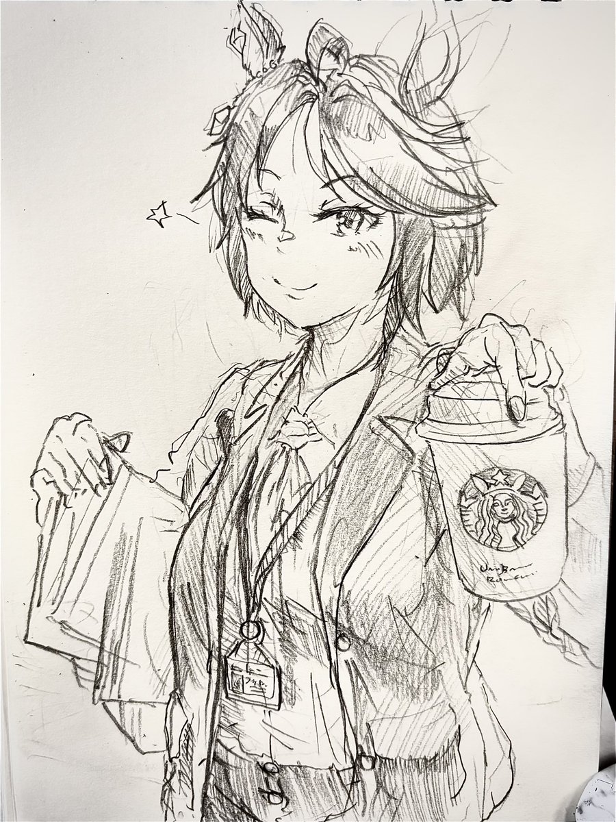 休憩落書き
フジキセキ主任概念がたまに見たくなって…シゴデキOLフジ先輩に爽やかに差し入れ貰いたいでしょ

にしてもウマ娘はキャラ全般ムズい 