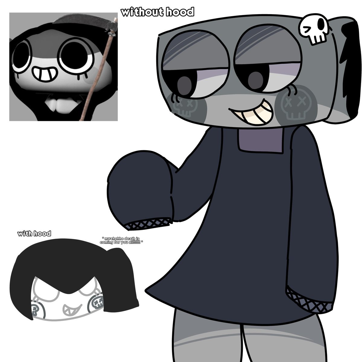 ReaperShell_'s tweet image. //ReaperShelly ref sheet!!
Drawn by @dreeamonie THANK U!!