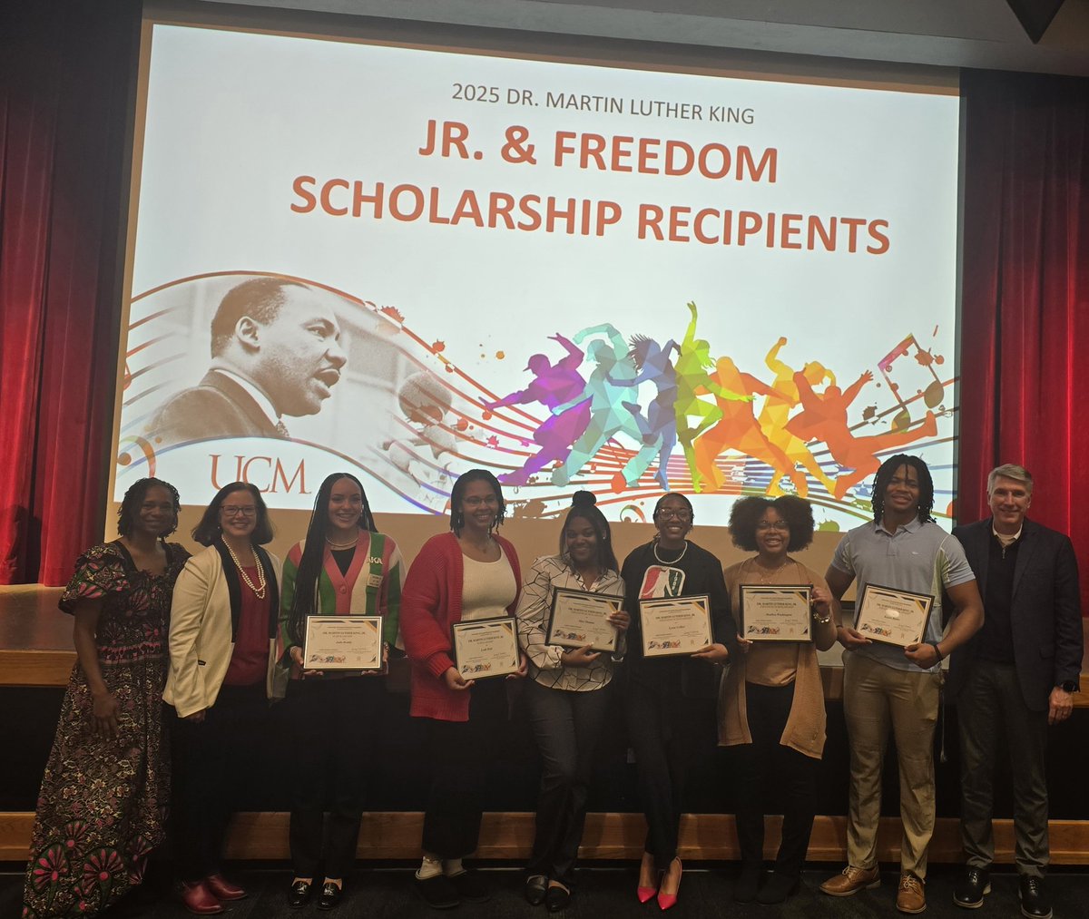 DLButler_2114's tweet image. Great event tonight @UCentralMO to honor MLK! Congrats to @UCMFootballTeam student - athlete @KeyonButler14 on earning the Freedom Scholarship! #EPIC