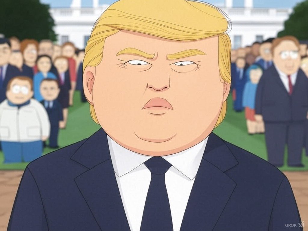 KerbenDurless's tweet photo. Grok ‘s creation of South Park Trump https://t.co/cv2YINIpu6