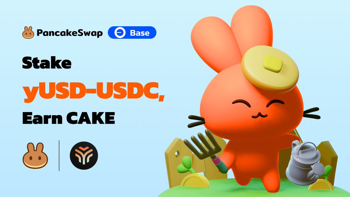 👋 Say hello to @getyieldfi on BASE PancakeSwap! 🥞 Stake yUSD-USDC (0.01%  fee tier) v3 LP, Earn CAKE: https://t.co/aPNAp6RXQw 👉 Get $yUSD here:  https://t.co/ijiRVINyvi