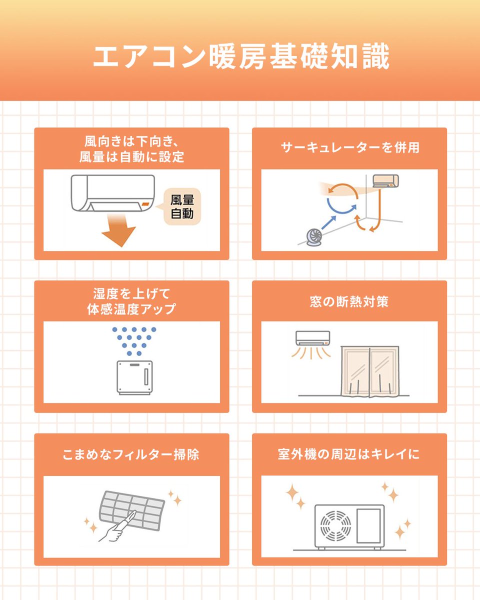 エアコン を付けるだけにしてませんか？！ より効率的に暖かくなる暖房 