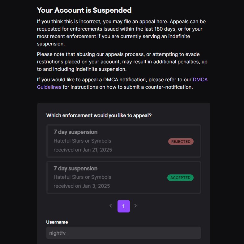 nightfv's tweet photo. SOME RANDOM PERSON JOINED MY CALL AND RIPPED HARD R AND MY APPEAL GOT REJECTED @Twitch @TwitchSupport #freenight https://t.co/ID2oHkcfwo