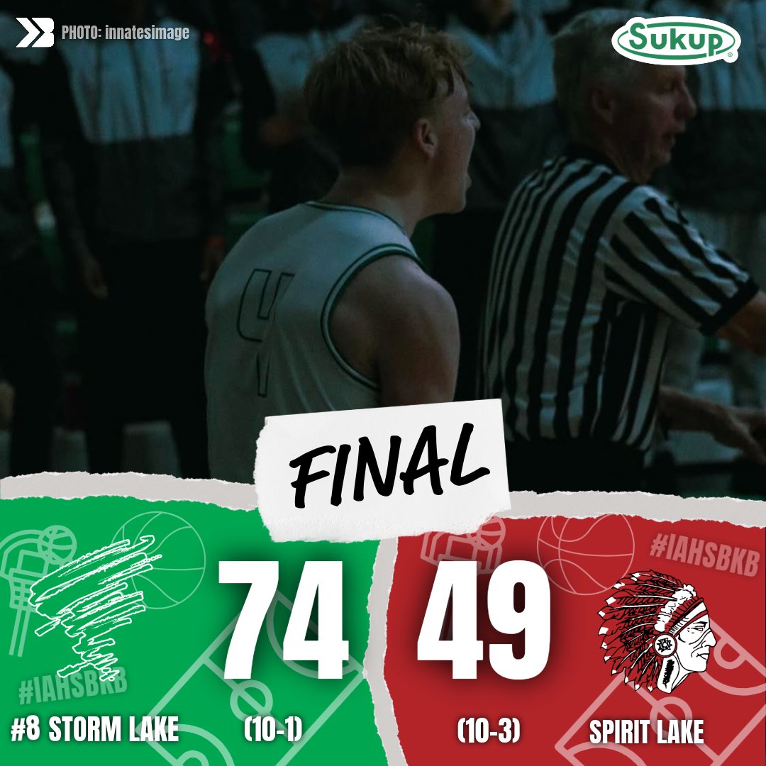 TORNADOES GO OFF

A 30 point first quarter leads to a #8 Storm Lake win 🔥

Storm Lake moves to 10-1.

#iahsbkb