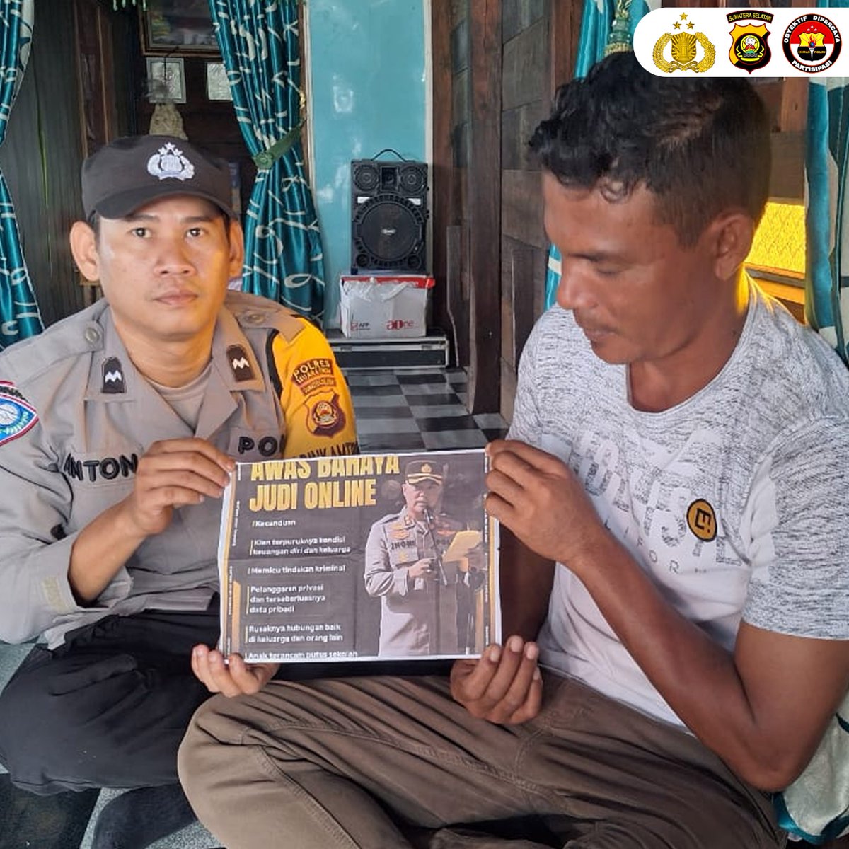 Polres_ME's tweet photo. Bhabinkamtibmas dan Babinsa Bersinergi Sosialisasikan Larangan Judi Online di Desa Kayu Ara Batu
#BeyondtrustpresisiProgramAGiat2Indikator3
#StopJudiOnline
#JudiOnlineBerbahaya
#AntiJudiOnline
#SelamatkanGenerasi
#HindariJudiOnline
#StopKecanduanJudi
#JudiMerusakMasaDepan https://t.co/osQoen3Pk4