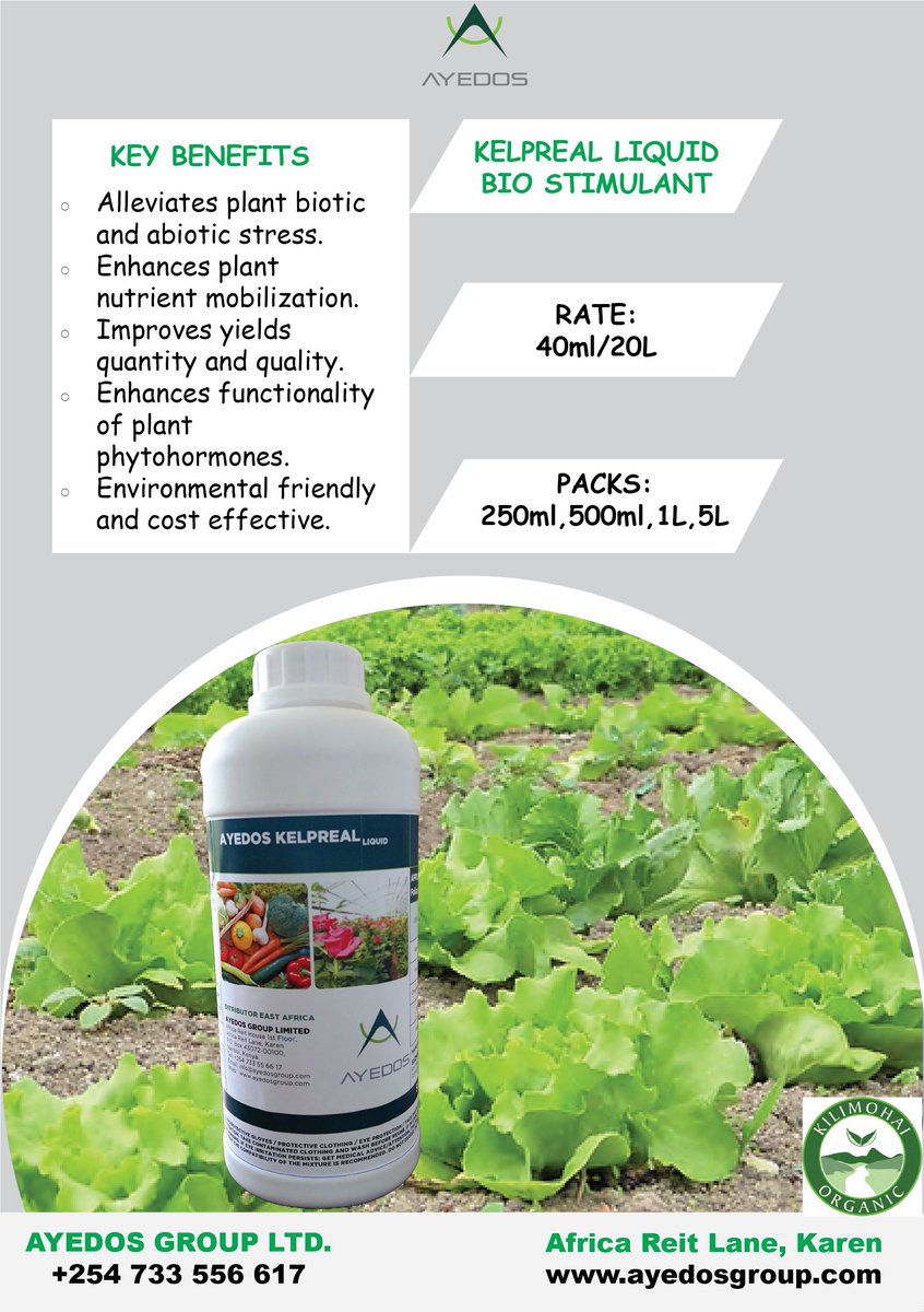 AYEDOSGROUPLTD's tweet photo. Unlock the benefits of AYEDOS KELPREAL Bio stimulant to enhance both the quality and quantity of your farm's yield.

#ayedos #ayedoskelpreal #biostimulant #organicfarming #sustainability https://t.co/uj2ZvYVKRs