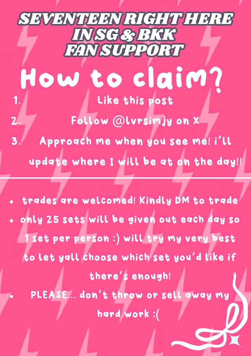 lvrsimjy’s first ever fan support for Seventeen Right Here in Asia ⋆˚𝜗𝜚˚⋆

🗓️ 25th &amp; 26th Jan | 15th &amp; 16th Feb
📍Nation Stadium, Singapore | Rajamangala National Stadium, Bangkok 

tags : 
#SVT_RIGHT_HERE_IN_SINGAPORE #SVTINSG
 #กะรัตพระเวสสันดร
#SVT_RIGHT_HERE_IN_BANGKOK