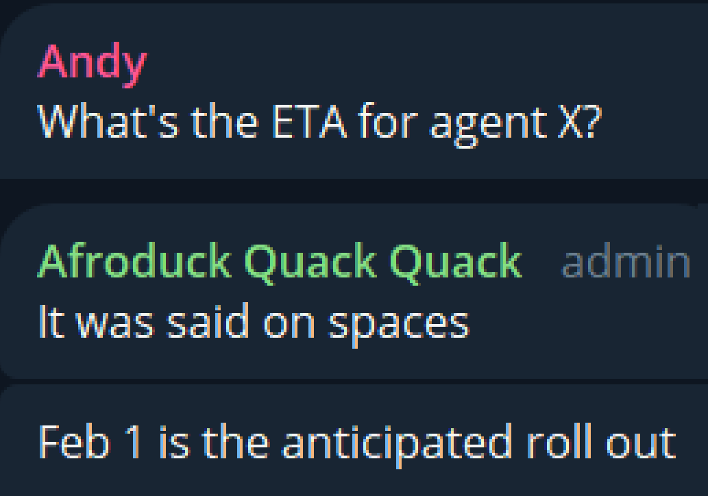 acen212's tweet photo. Looks like $DEGENAI is gonna have a personal assistant soon 🕵️‍♀️

Also, Agent X's anticipated release is at Feb 1👀 https://t.co/ZSwhveys4d