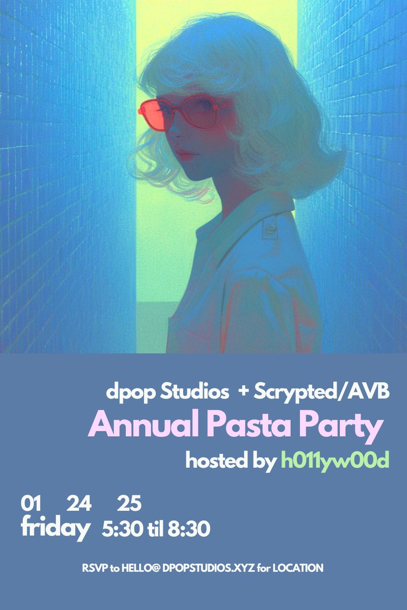 DPOP Studios (@dpopstudios) on Twitter photo another <a href="/sundancefest/">Sundance Film Festival</a>
another pasta party.
join us friday, january 23rd in park city for a very special event, with some very special guests. another <a href="/sundancefest/">Sundance Film Festival</a>
another pasta party.
join us friday, january 23rd in park city for a very special event, with some very special guests.