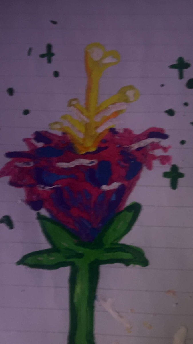 aurorasnora's tweet photo. small flower i painted based off neeko from lol :3 https://t.co/ytYBkotIVl