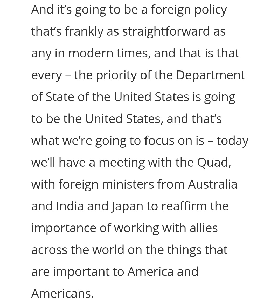 In 3 separate interviews new US Secy of State Rubio refers to "allies" India, Japan and Australia. Has GoI now accepted this term, or will it correct the Trump administration? Awaiting MEA response...