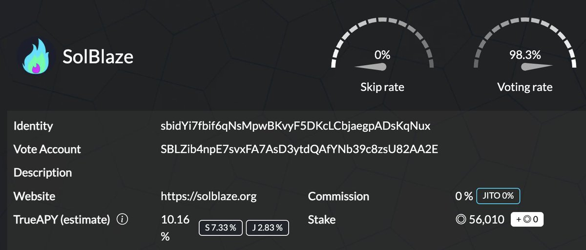 All LSTs launched through Bliq Create use the SolBlaze Validator to accumulate staking rewards. The SolBlaze Validator supports MEV rewards through Jito and runs at 0% commission on high-performance hardware, ensuring high APYs for stakers.

9/18