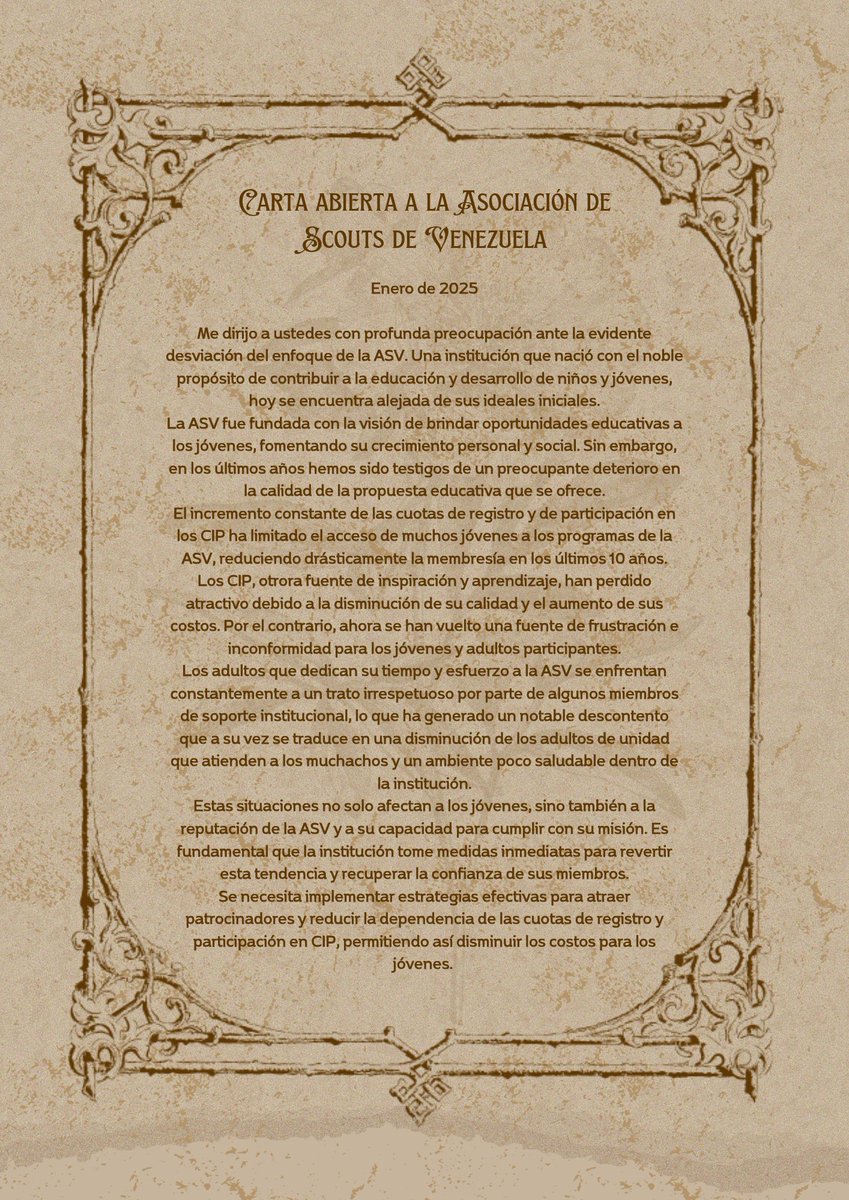 ScoutAnonimo's tweet photo. Una carta abierta a la ASV https://t.co/06g42fQlQm