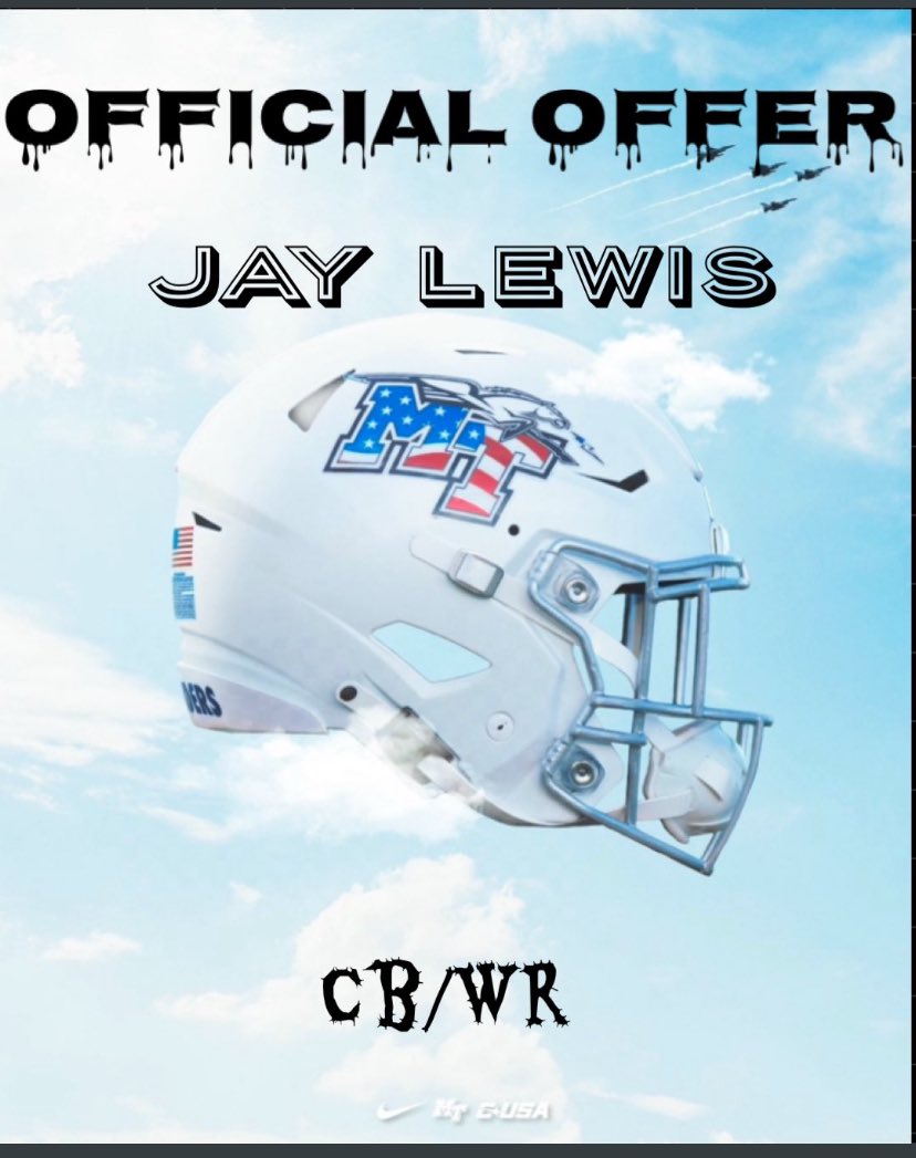 Jaylew55's tweet photo. Blessed to receive my first 🅾️ffer from🙌🏾 @MTFB_Recruiting @MT_FB @CoachDLong @FosterNation7 https://t.co/qCb86MaVjB
