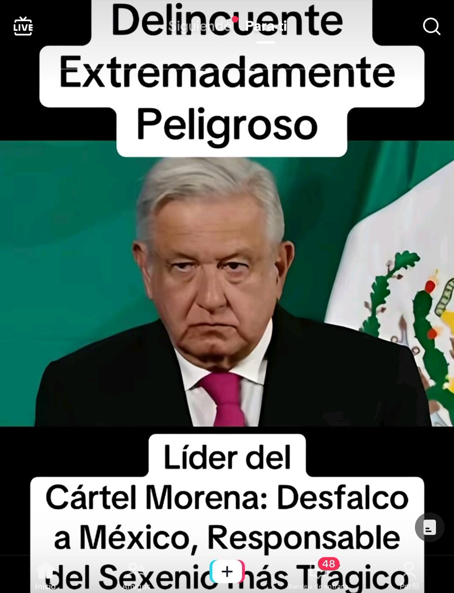 DonInsensato_'s tweet photo. A partir de ahora @lopezobrador_ es considerado un terrorista por los Estados Unidos 🇺🇸

Pronto estará en la cárcel y también Díaz Canel, Ortega y su bruja, Maduro, Y muchos morenarcos por sus relaciones con el CO. https://t.co/yBfdECGDy8