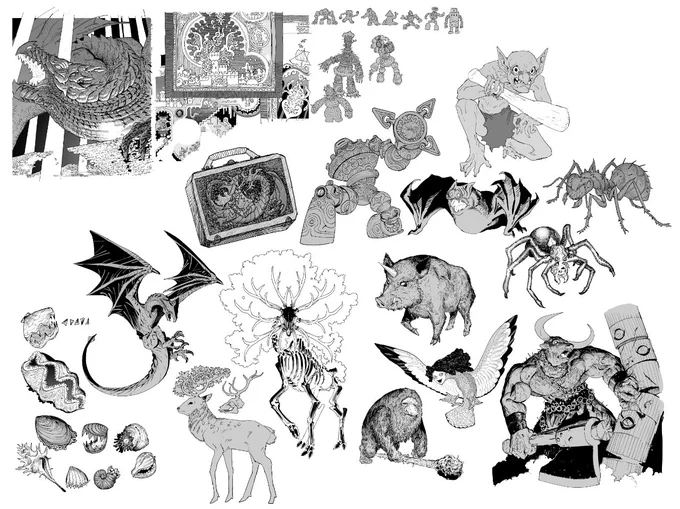 おまけページ用のモンスターなど
気づいたら単行本に入り切らなそうな量になってたのでどっかで活用しよう 