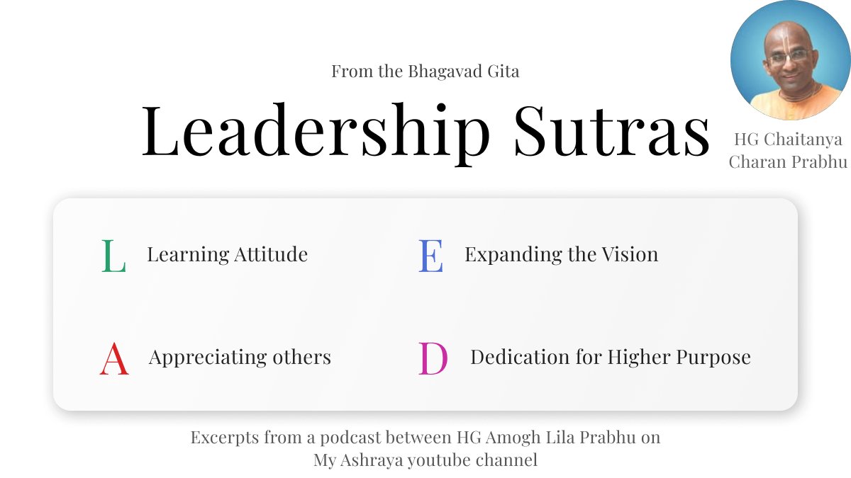 ConditionedSoul's tweet photo. Excerpts from a podcast between HG Amogh Lila Prabhu and HG Chaitanya Charan Prabhu on My Ashraya. Book "Gita for the CEO" https://t.co/Xtm7AO0mlk
