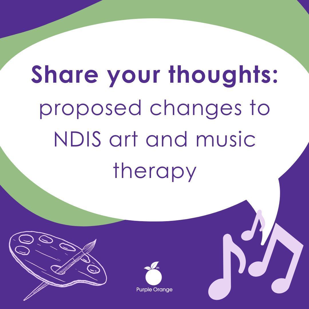 There's currently an independent review of NDIS-funded art and music therapy and supports. 

JFA Purple Orange is seeking anonymous feedback from NDIS participants, families and allies, providers, and others to inform our advocacy regarding this review
buff.ly/3Cly6e7
