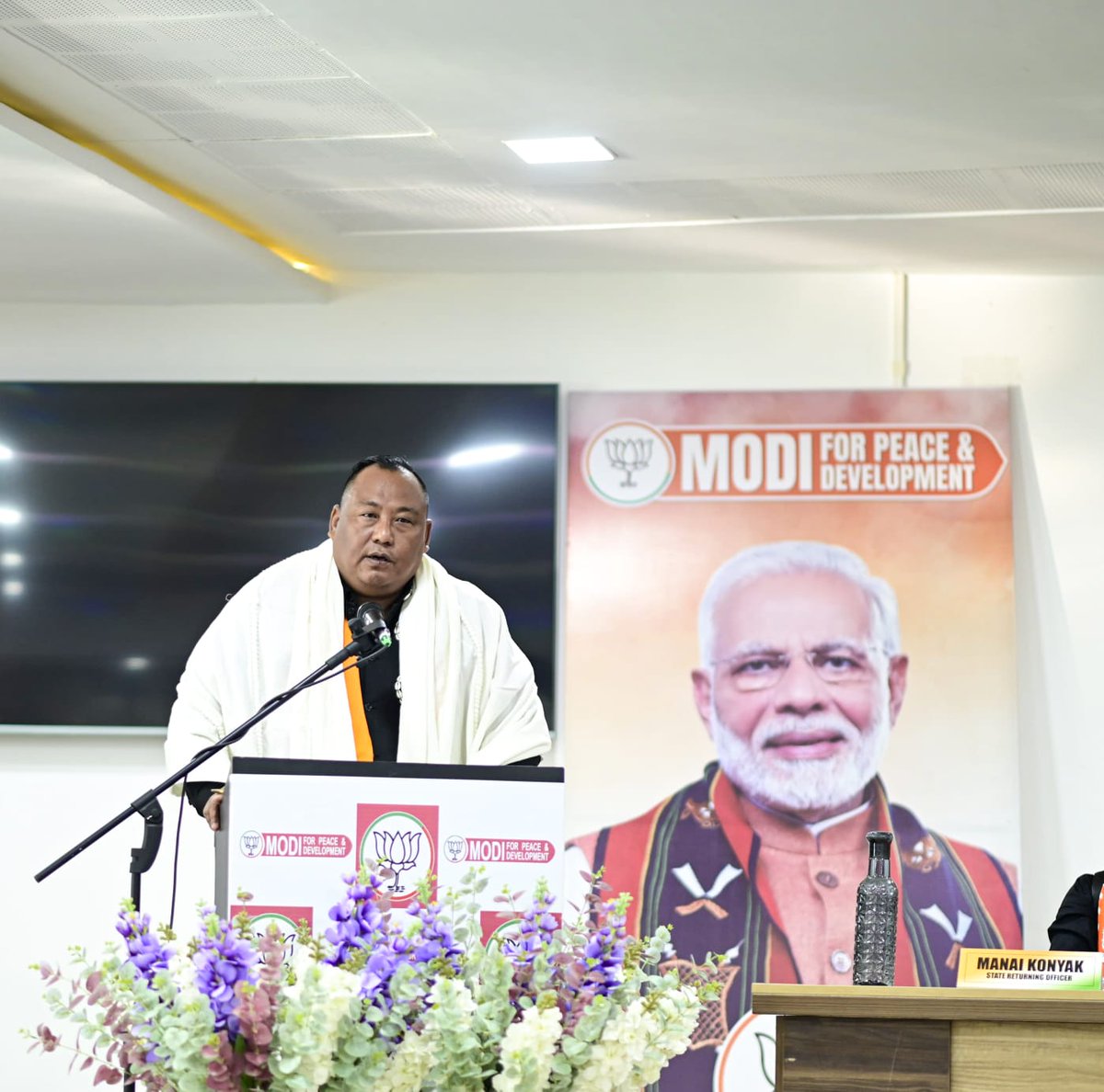 Congratulations to Shri. <a href="/YepthomiBen/">Benjamin Yepthomi</a> ji on being re-elected unopposed as the  State President of <a href="/BJP4Nagaland/">BJP Nagaland</a>.
Under your dynamic leadership and guidance, BJP Nagaland will become stronger and reach greater success in the days to come.
May God continue to bless you more!