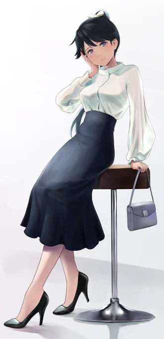 ロングスカートのたくし上げ好き 