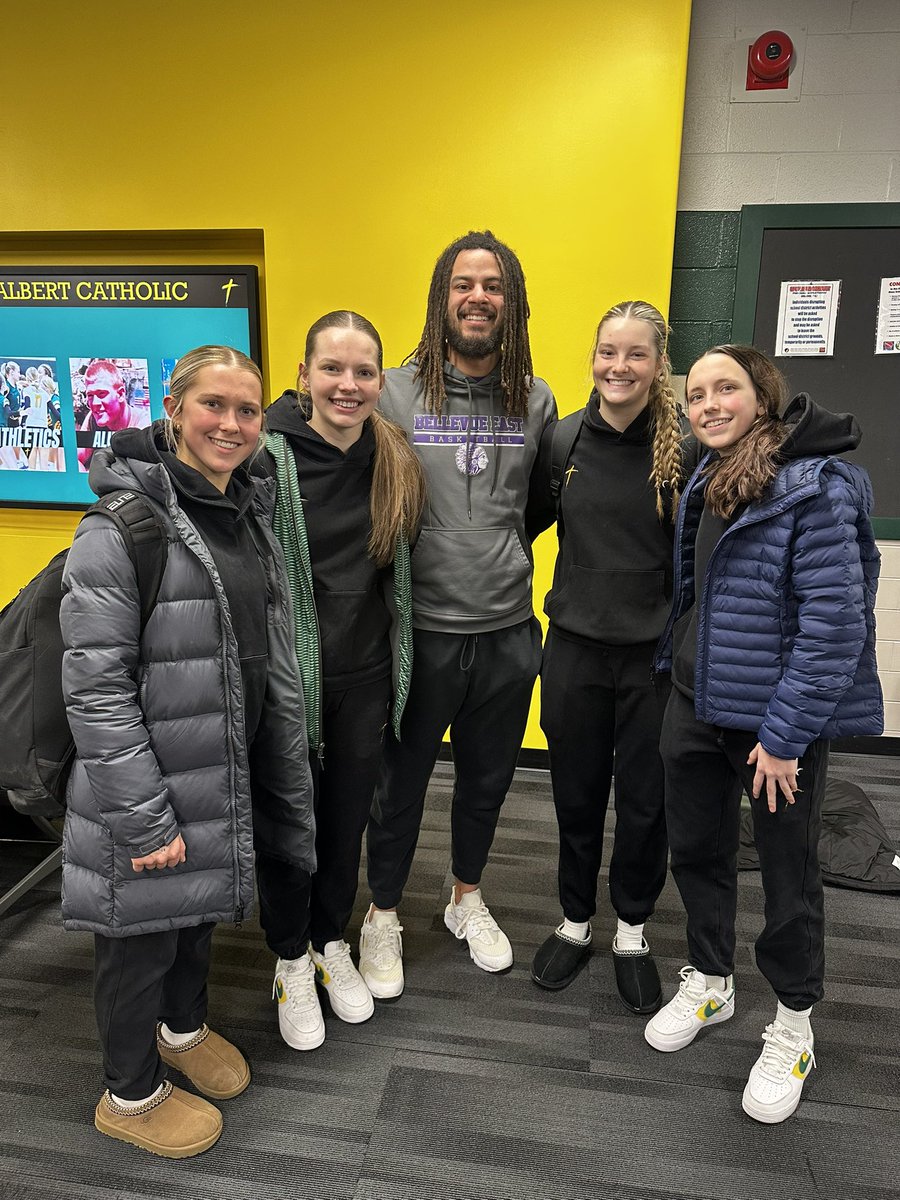 ReneeCoughlin's tweet photo. Thanks @EricLenear4  for always showing your support. So great to see you at the Saintes’ game last night. Congrats on your win tonight! https://t.co/T8jLX5YucY