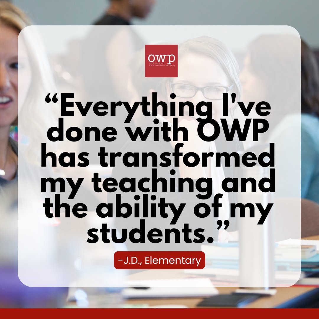 Ohio Writing Project (@owpmu) on Twitter photo 